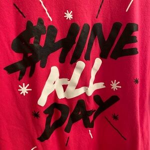 Zumba hot pink shirt. One size (Lg). $hine all day!